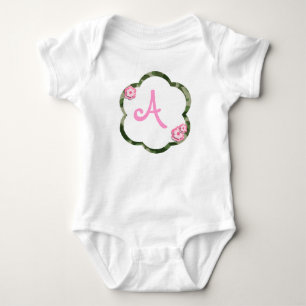 Roze Bloem Camo Baby Creeper, Wit Romper