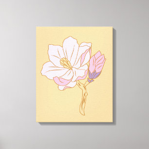 Roze bloem canvas afdruk