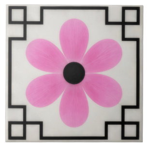 Roze Bloem Decorative Tegeltje Onderzetter
