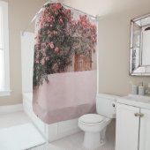 Roze bloem douchegordijn (In situ)