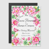 Roze Bloem Dunne Magnetische Kaart (Voorkant / Achterkant)