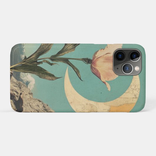 Roze bloem en halve maan Case-Mate iPhone case (Achterkant (horizontaal))