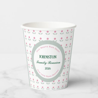 Roze Bloem Familie Reünie 8 oz. Papier Papieren Bekers