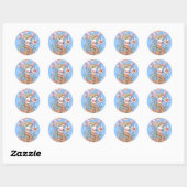 Roze Bloem Fee Kunst Ronde Sticker (Vel)