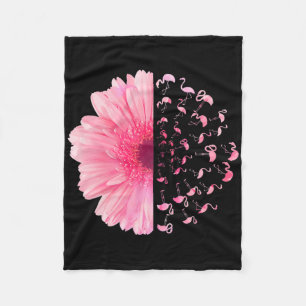 Roze bloem Flamingo Breast Cancer Awareness Maand Fleece Deken