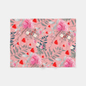 Roze bloem fleece deken (Voorkant (Horizontaal))