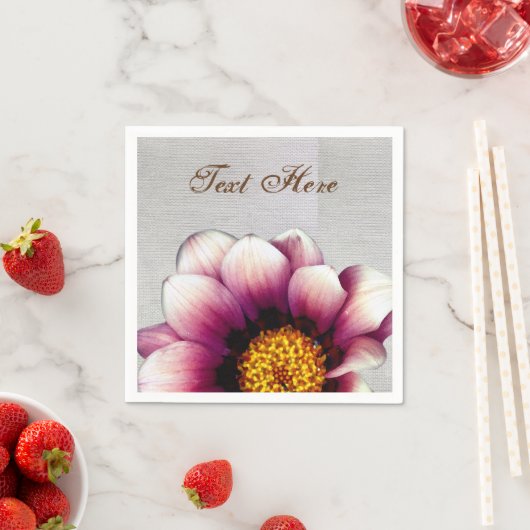 Roze Bloem Foto Aangepaste Papier Servetten (Insitu)