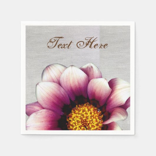 Roze Bloem Foto Aangepaste Papier Servetten (Voorkant)