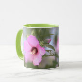 Roze bloem Foto Mok (Voorkant links)