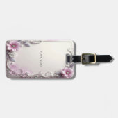 Roze bloem frame bagagelabel (Voorkant horizontaal)