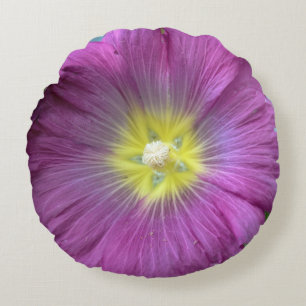 Roze Bloem Geborsteld Polyester Rond werpkussen Rond Kussen