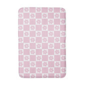 Roze Bloem gecontroleerd patroon Badmat (Voorkant Verticaal)