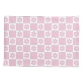 Roze Bloem gecontroleerd patroon Kussensloop (Achterkant)