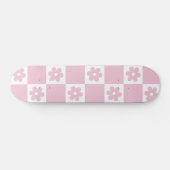 Roze Bloem gecontroleerd patroon Skateboard (Horizontaal)