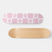 Roze Bloem gecontroleerd patroon Skateboard (Horizontaal)
