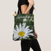 Roze bloem gepersonaliseerd met naam bruid & datum tote bag (Dichtbij)