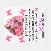  ROZE BLOEM GEPERSONALISEERDE 90E VERJAARDAG FLEECE DEKEN (Voorkant (Horizontaal))