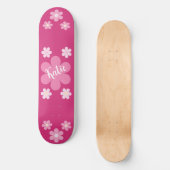 Roze Bloem Glam- Skateboard (Voorkant)