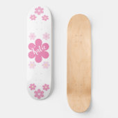 Roze Bloem Glam- Skateboard (Voorkant)