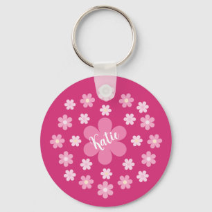 Roze Bloem Glam- Sleutelhanger