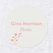 Roze bloem grijze werknemer labels (Design 1)