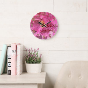 Roze Bloem Houdt Meer Van Jou Grote Klok