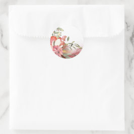 Roze bloem in waterverf Square Sticker