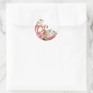Roze bloem in waterverf Square Sticker