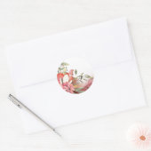 Roze bloem in waterverf Square Sticker (Envelop)