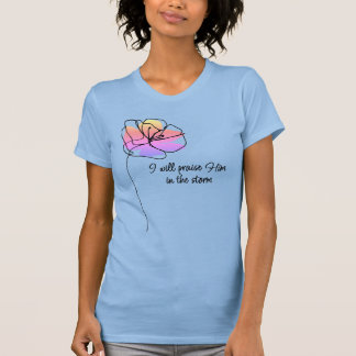 Roze bloem inspirerend lof God christelijk T-shirt