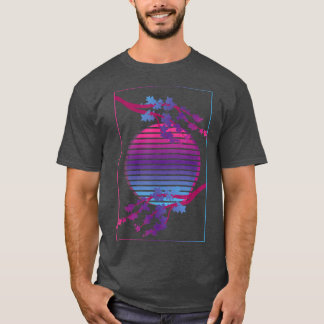 Roze bloem Japan Sakura Vaporwave Cherry T-shirt