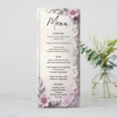 Roze bloem kader menu (Staand voorkant)