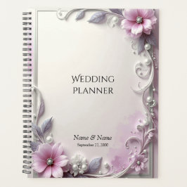 Roze bloem kader planner