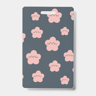Roze Bloem Kat | Cute snoet kat | bloem kat liefhe Badge