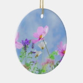  roze bloem keramisch ornament (Rechts)