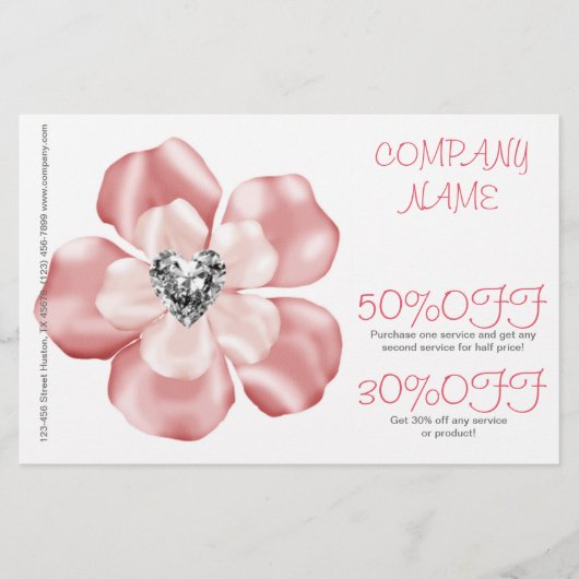 roze bloem kinderdagverblijf kunst dansleraar kind flyer (Voorkant)