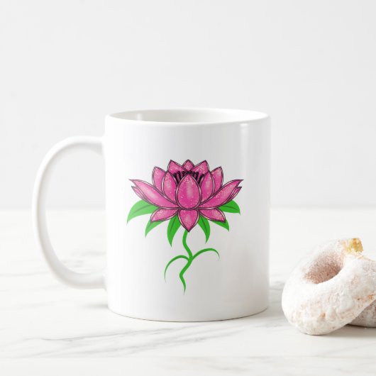Roze bloem koffiemok (Met donut)
