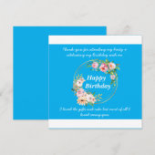  Roze Bloem Krans Vlak Dank u Kaart (Voorkant / Achterkant)