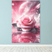 Roze bloem kunst aan de wand op canvas (Insitu (Houten vloer))