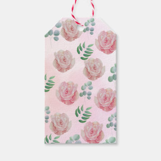 Roze bloem labels cadeaulabel