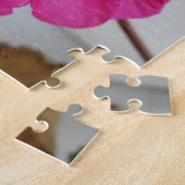 Roze bloem legpuzzel (Zijkant)