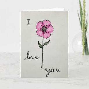 Roze Bloem Liefde Kaart