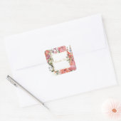 Roze bloem lijst PERSONALIZED Square Sticker (Envelop)