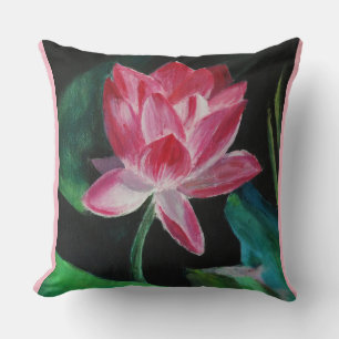 Roze Bloem Lotus Sierkussen 51 cm x 51 cm