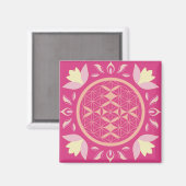 roze bloem magneet (Voorkant / Achterkant)