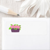 Roze Bloem Mand Etiket (Insitu)