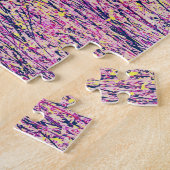 Roze Bloem Meadow Art Puzzel (Zijkant)