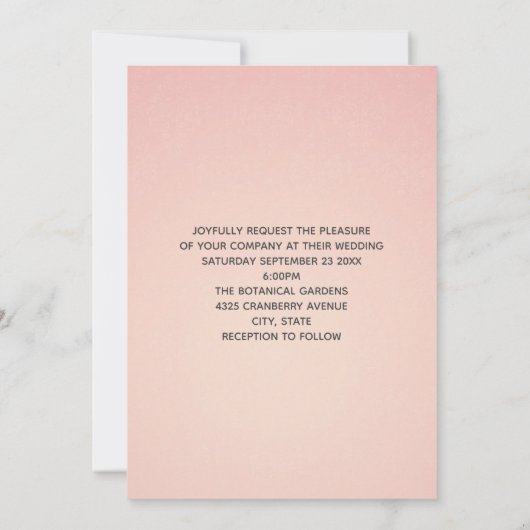 Roze bloem met Diamond Tiara Elegant Wedding Inv Kaart (Achterkant)