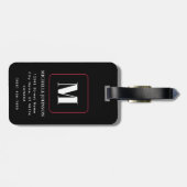 Roze Bloem met Monogram Bagagelabel (Achterkant horizontaal)