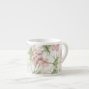 Roze Bloem met Pijnboom Expresso Mok